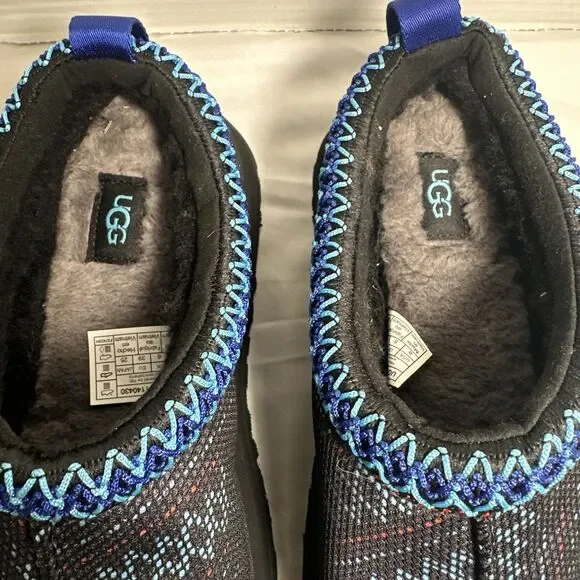 Ugg Tazz Maxi Tasman Slippers Women's 8 Black & Blue Shearling Platform Fleece - Picture 5 of 16
